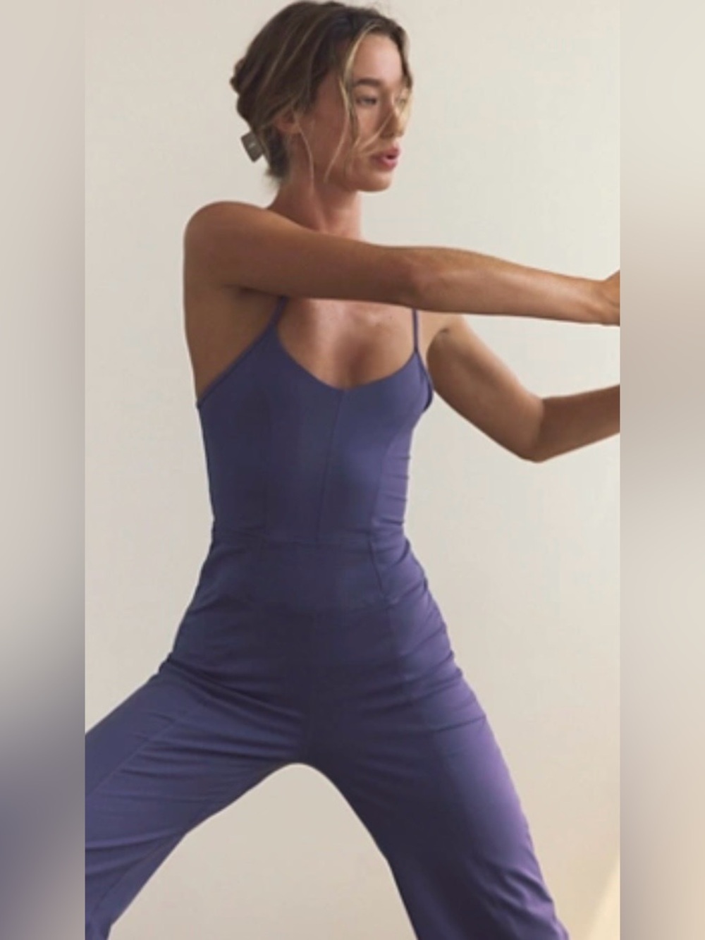 NWT FREE PEOPLE MOVEMENT UP AT NIGHT ONESIE GRAPHITE - Picture 3 of 4
